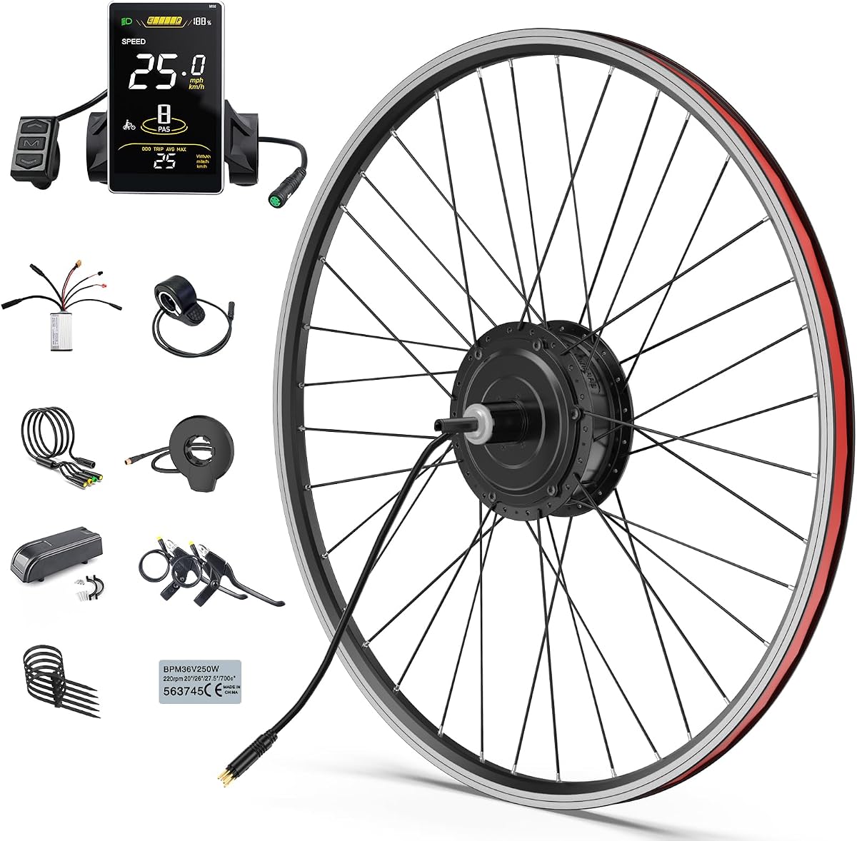 BAFANG Ebike Conversion Kit,G020 48V 500W Rear Hub Motor | With Display | Electric Bicycle Kit with Intelligent Controller | Brushless Geared Motor |135-142MM Rear Dropout