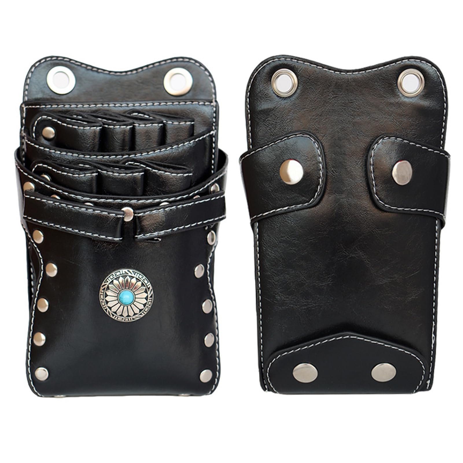 Friseur Hüfttasche, Retro Friseur Scherentasche, Scheren Holster, Haustier Groomer Scheren Tasche für Salon (Schwarz)
