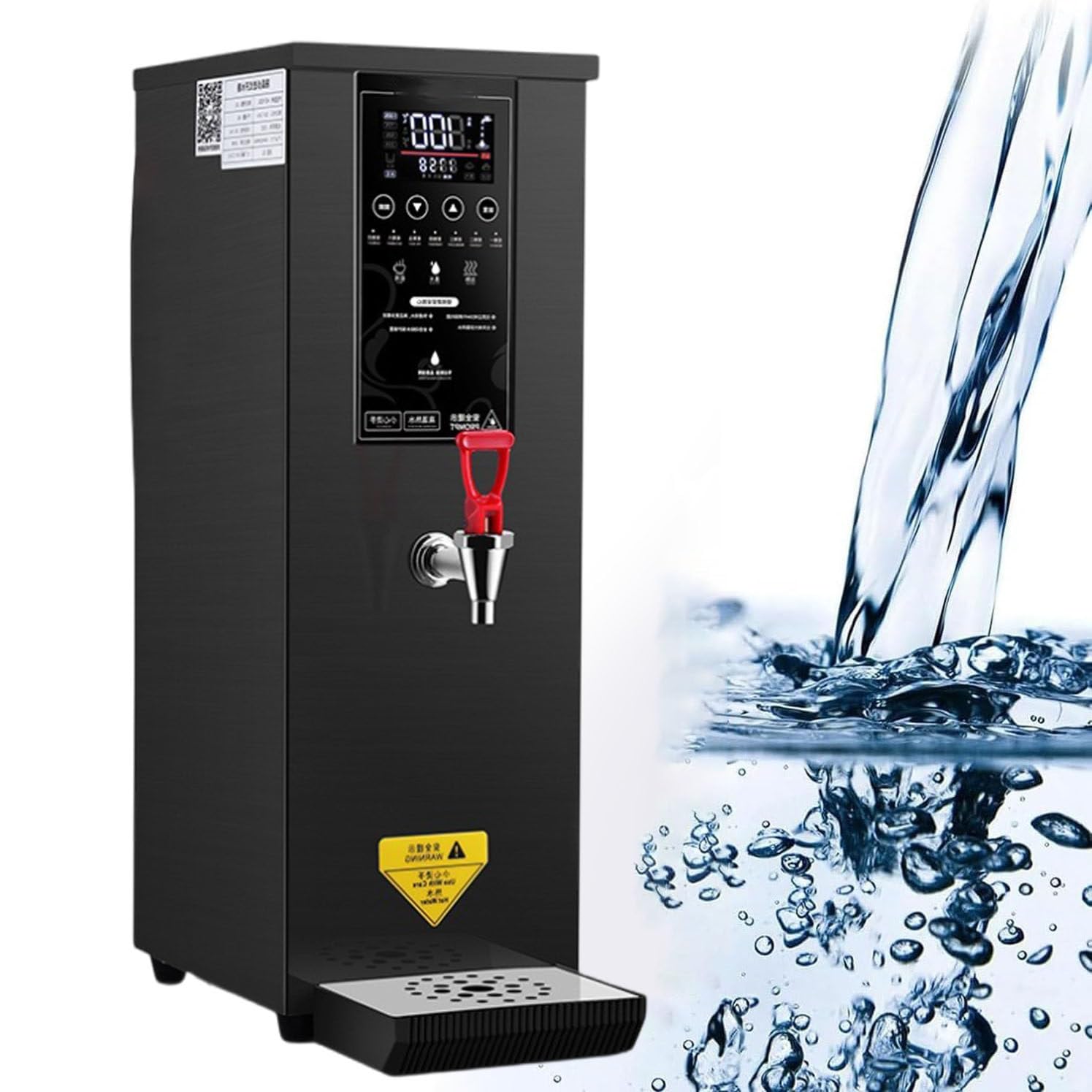 Elektryczny dozownik ciepłej wody z wyświetlaczem LCD, regulowana temperatura 40-100°C, wyjście 60 l/h, pojemność 8 l, do biura i gastronomii