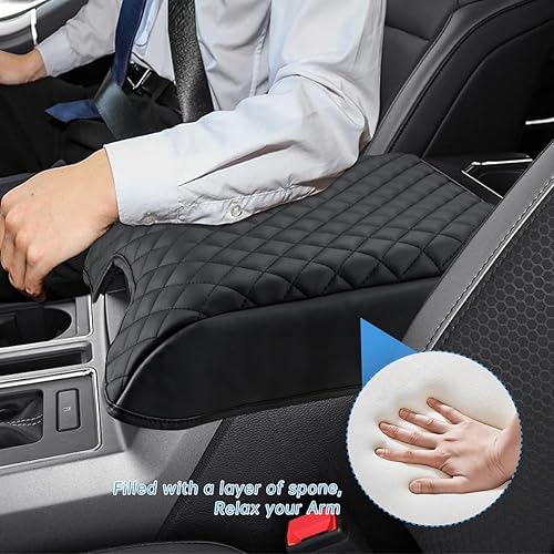 Miniatura 10 de INTGET Funda para reposabrazos de consola central de automóvil para Ford F150, accesorios para asiento interior de salto 2015-2020 2021 2022 2023,