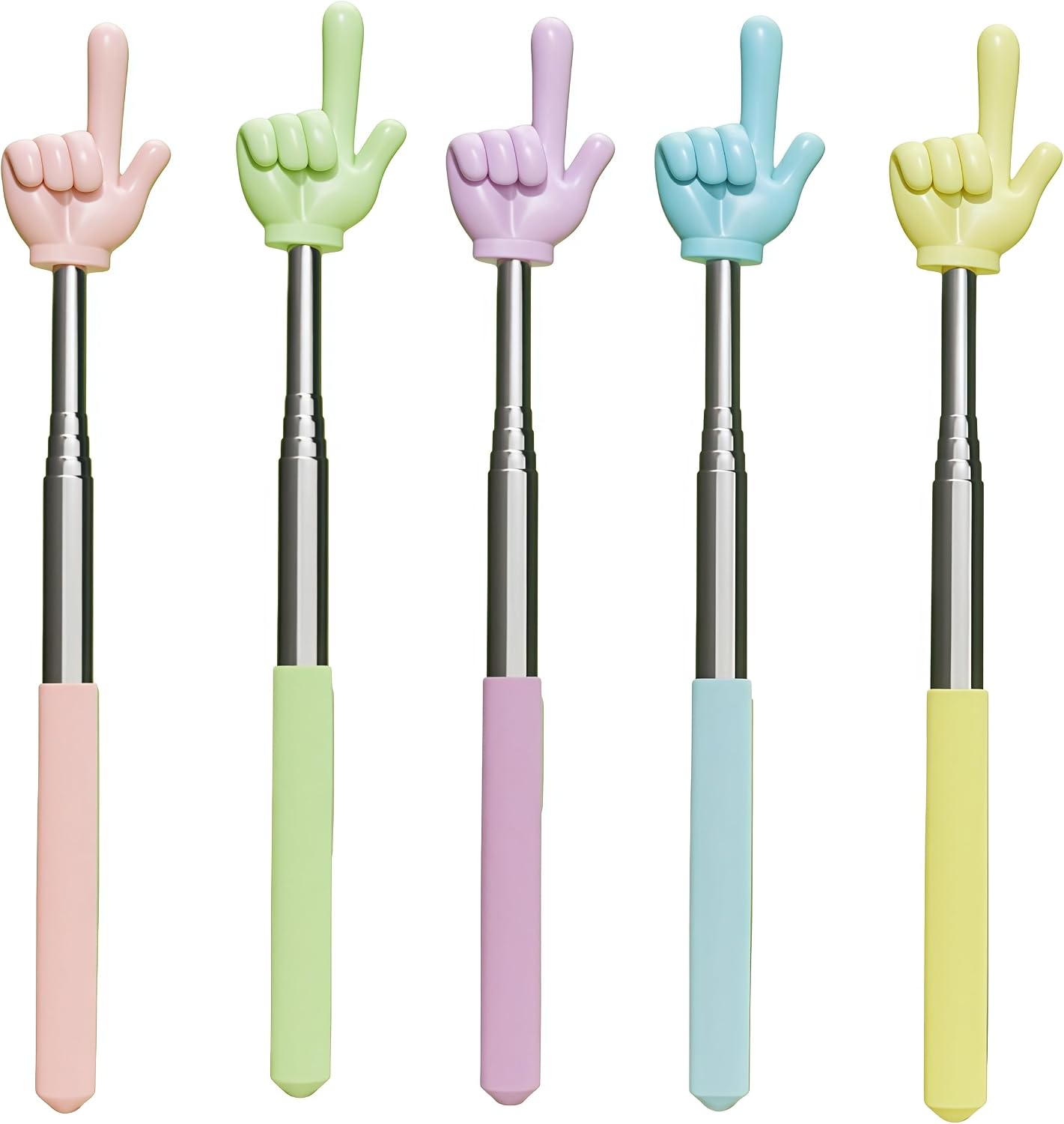 5-Pack Indicator Stick, Expandable Color Indicator Stick, mini Expandable Teacher Indicator Stick, Suitable for presentations, whiteboards, blackboards, Classroom Supplies