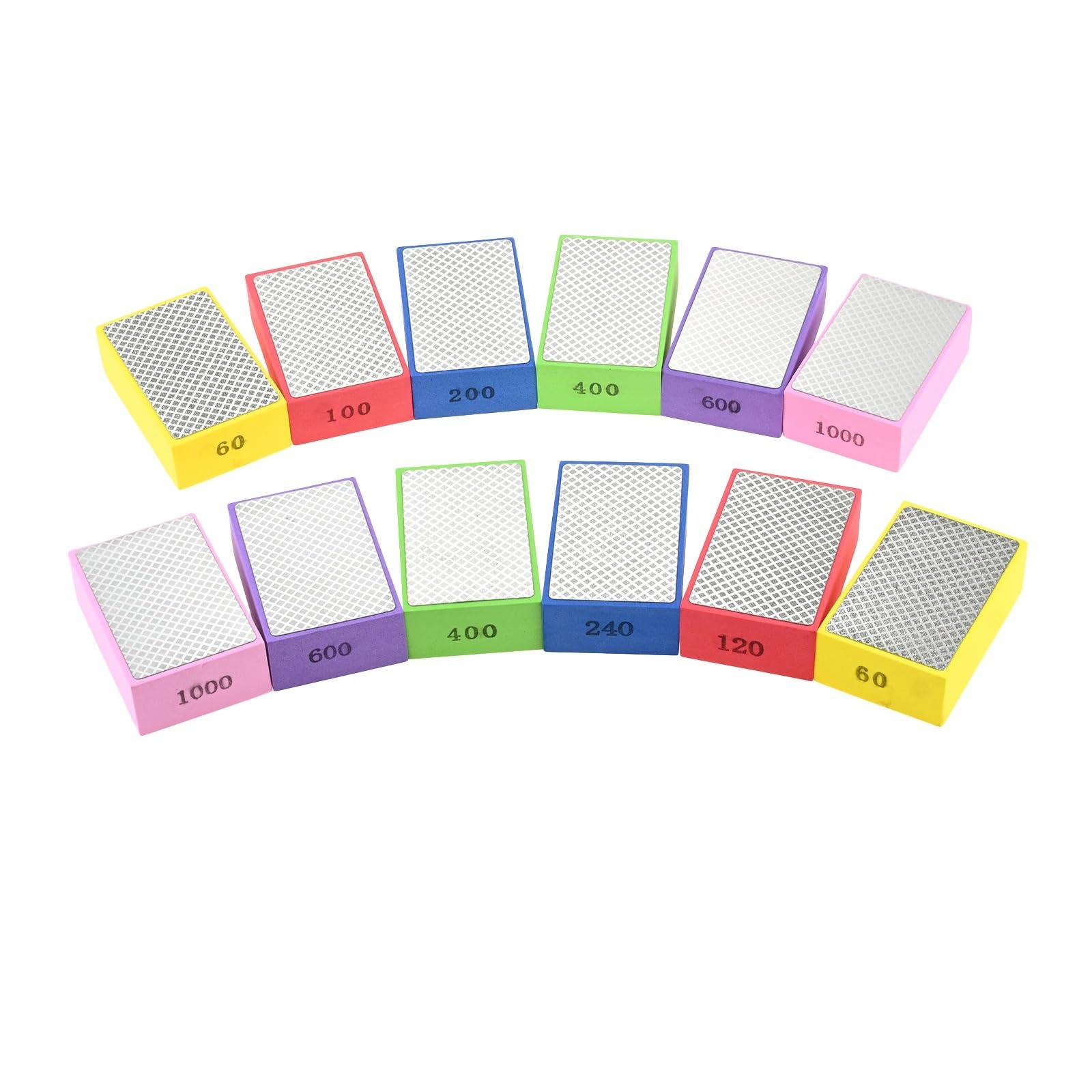 6 unids/set almohadillas de pulido a mano esponja diamante 60-1000 almohadilla bloque molienda abrasiva lijado en seco y húmedo para mármol azulejos vidrio(Model B)
