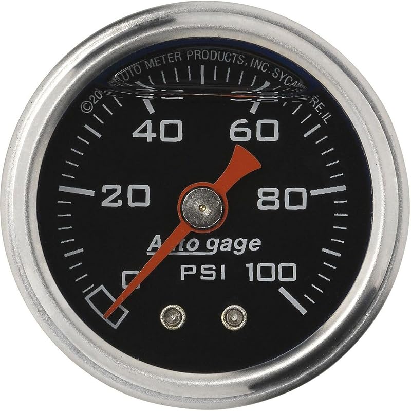Manômetro de pressão de combustível AUTO METER 2174 Autogage com mostrador preto – 1 unidade
