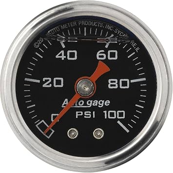 AUTO METER 2174 Autogage Fuel Pressure Gauge, Black face