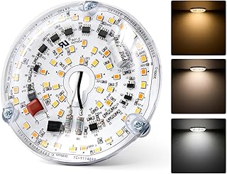 3.93'' Led Ceiling Fan LED Light Replacement, 120V 20W 2000LM Dimmable Led Retrofit Kit, 3 Color Temperature 3000K/4000K/5000K Ceiling Fan Light Kit, Pack of 1