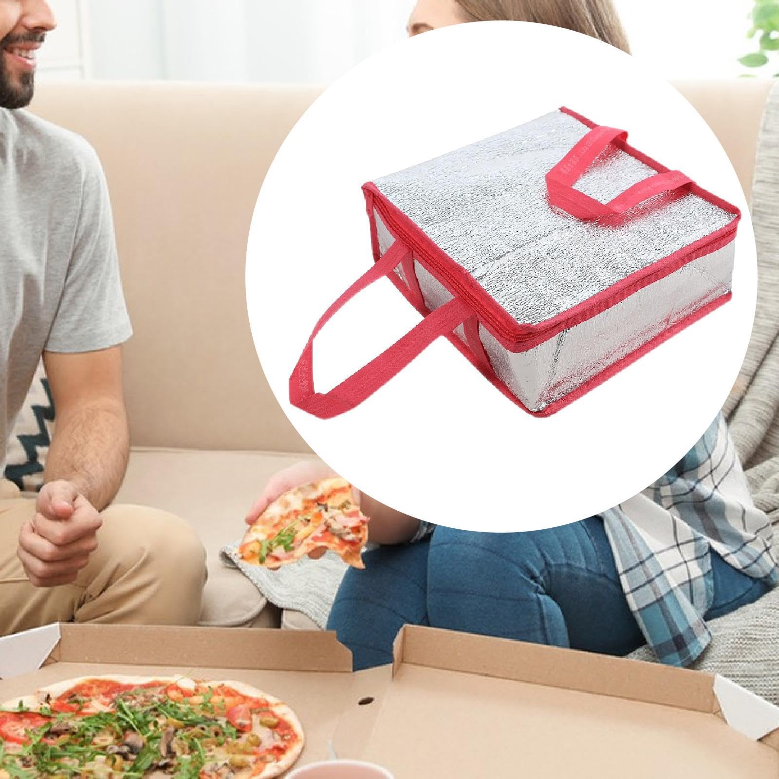 Isolierte Pizza Liefertasche, Tragbare Lebensmittelwärmtasche mit Griff, öldichte, Wasserdichte Einkaufstasche, Pizzaträger für Den Persönlichen, Rose Red 35x35x10cm