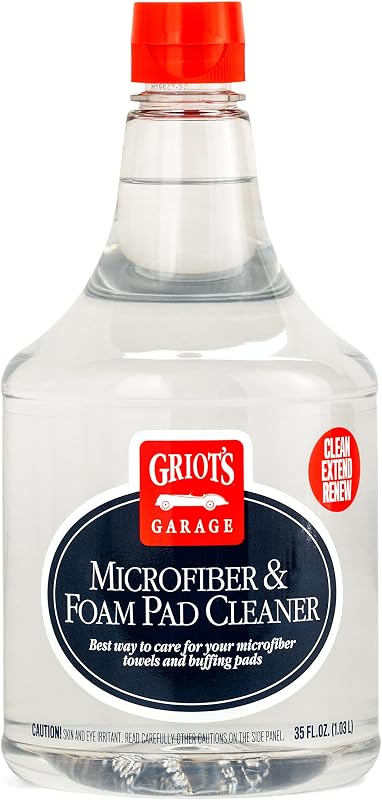 Limpiador de almohadillas de microfibra y espuma, elimina residuos de esmalte, cera y sellador, restaura la eficacia de los paños de limpieza de su automóvil, 11078, 35 oz