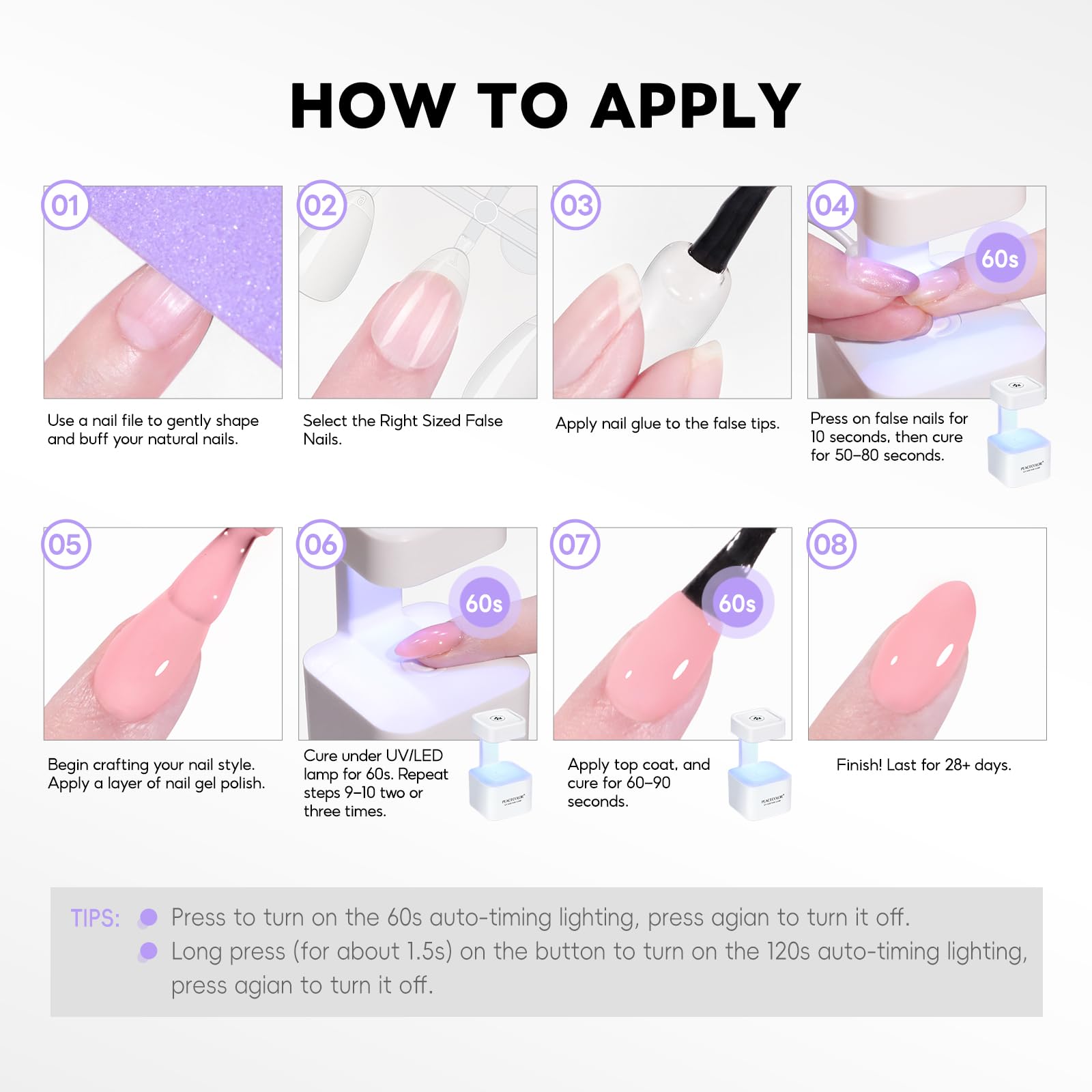 PEACECOLOR Mini UV Light - Fast Gel Nail Curing -8