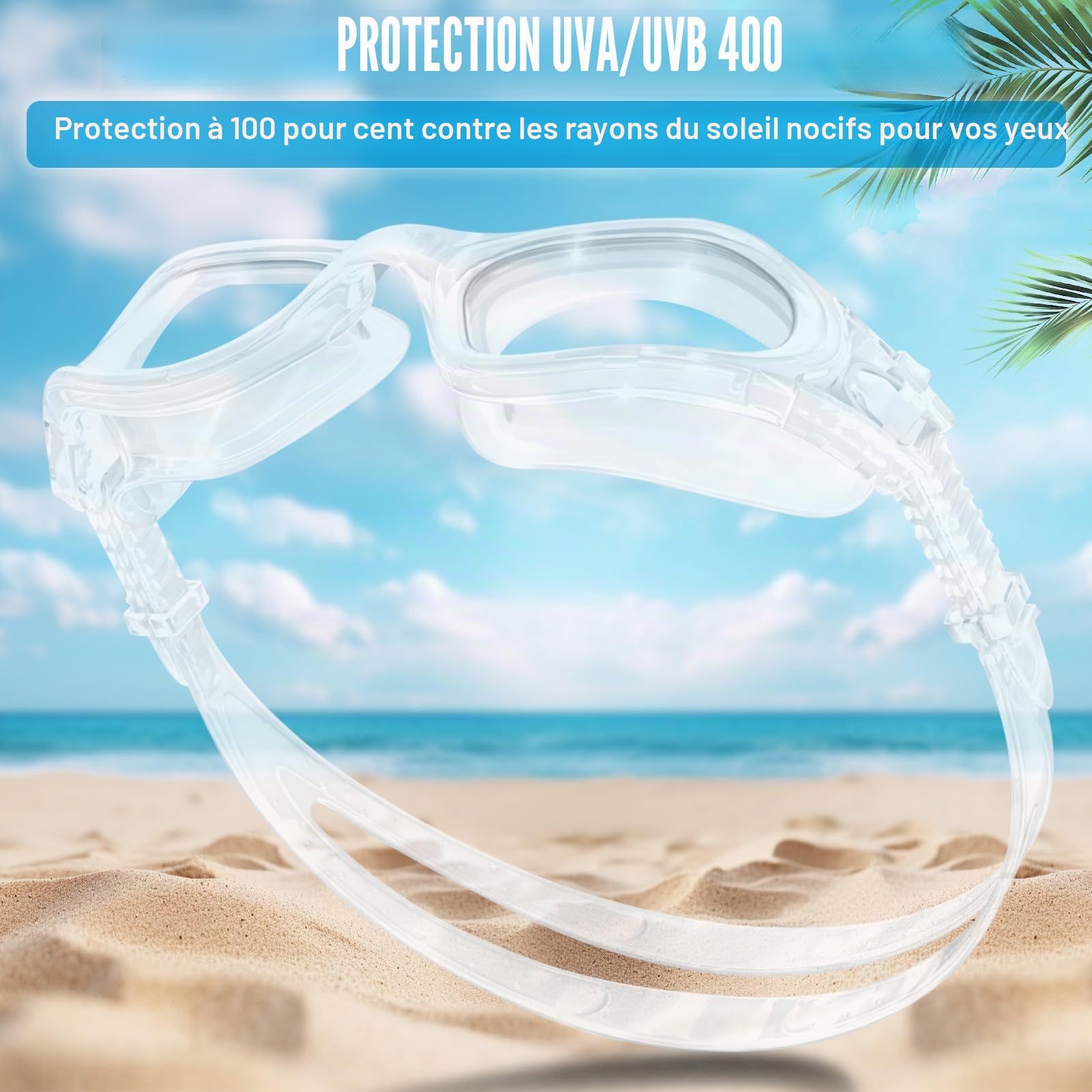 Winline Lunettes de Natation Antibuée Anti-fuite Protection UV Clear View,Lunettes Piscine Polarisée/Non Polarisée pour Hommes Femmes Adultes Adolescents