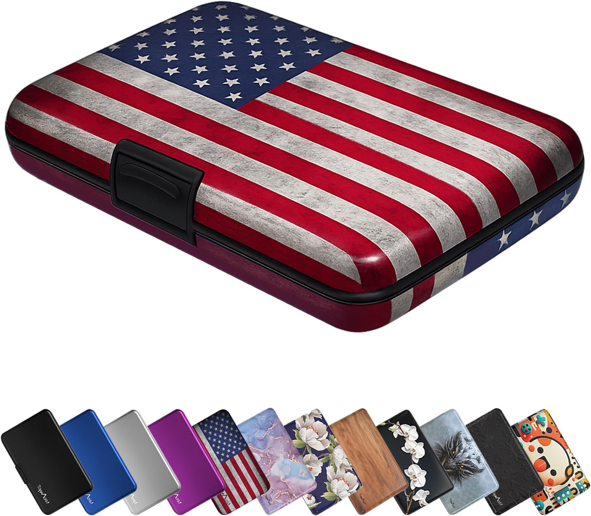 TopMost Aluminum Wallet, Card Case Wallet, Metal RFID Credit Card Holder for Men & Women, 6 Cotton Slots for 10-12 Cards And Bills, Rfd Protective