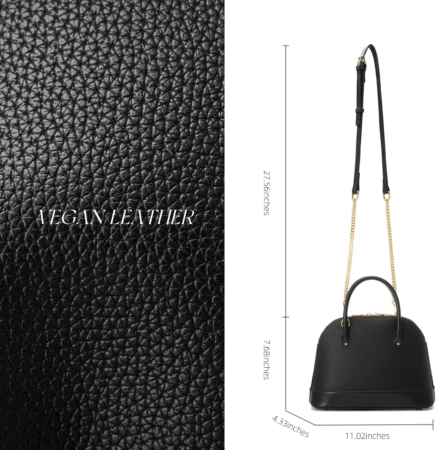 Piialova Dome Bag Satchel Bags for Women Crossbody Bags Designer Handbags Black Shoulder Bag Women Handbag - Image 9