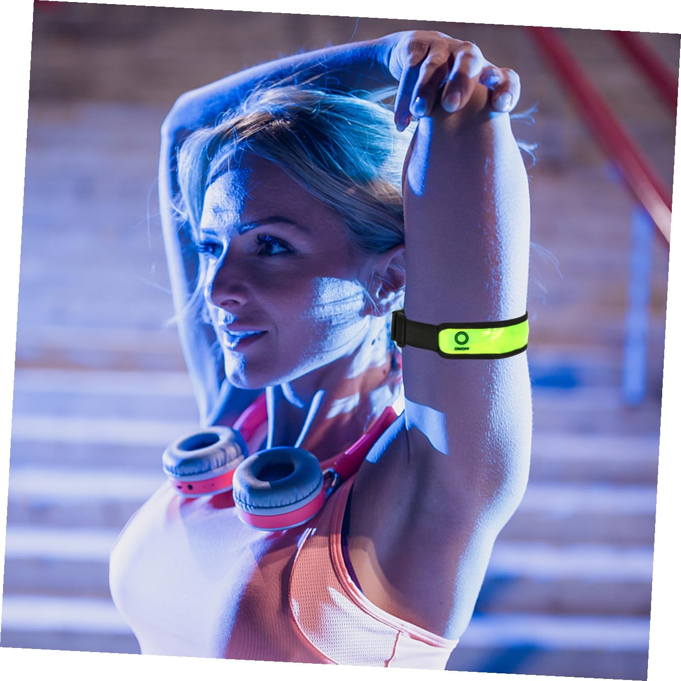 Yardwe Brazalete Reflectante con Entramado para Montar En La Noche Accesorios para Correr 2 Uds