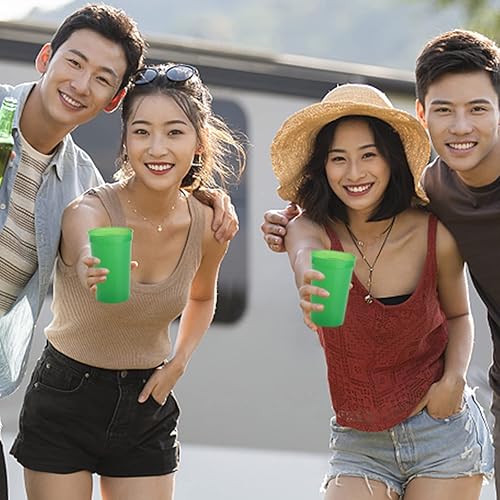 Vista 20 de Fasmov Paquete de 30 vasos de plástico de 16 onzas, vasos de plástico en blanco, reutilizables, para fiestas, eventos, marketing, bodas, color morado