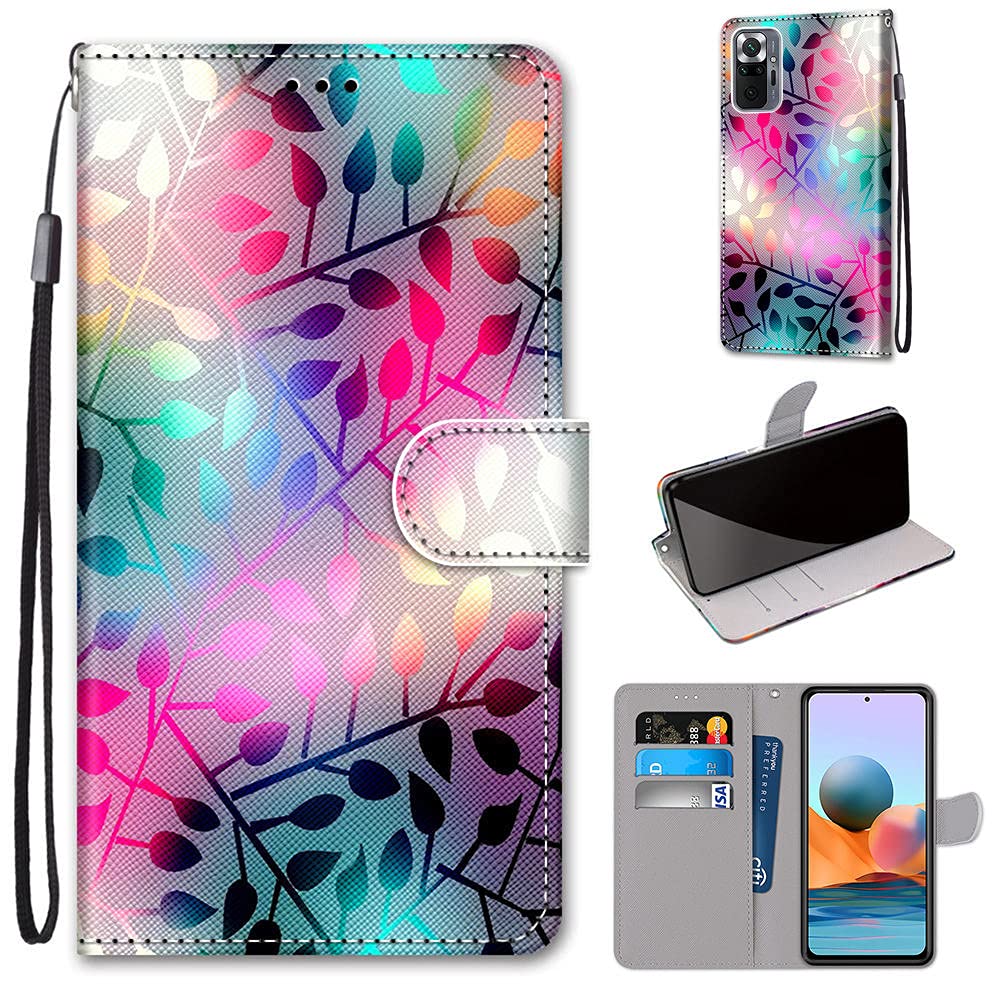 Guxira Cover In Pelle Per Xiaomi Redmi Note 10 PRO / Note 10 PRO MAX: Custodia A Libro Con Portafoglio, Chiusura Magnetica, Slot Per Carte E Cordino - Design Gatto Bianco Per Donne - 2