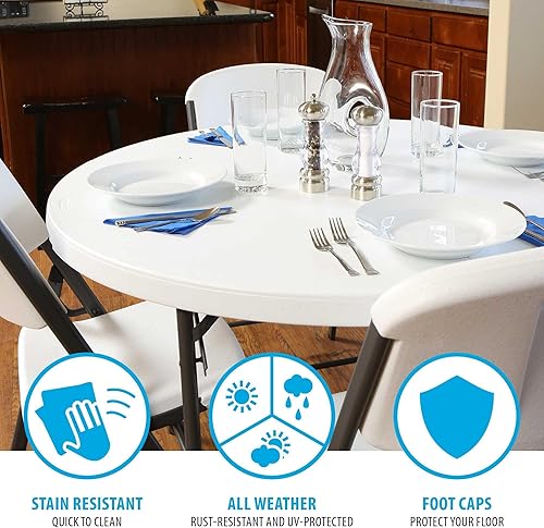 Miniatura 7 de Lifetime Light Commercial Fold-in-Half Round Table, 4-Foot