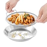 kjcbkcb 2Pcs Stainless Steel Kitchen Oil Filter Tray Heat Resistant Air Fryer Mesh Pan Efficient Filtration Air Fryer Basket Pan for Barbecue