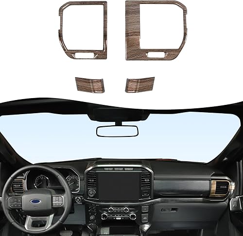 Voodonala Cubierta de panel decorativo antiarañazos para ventilación de aire lateral de consola central para Ford F150 2021 2022