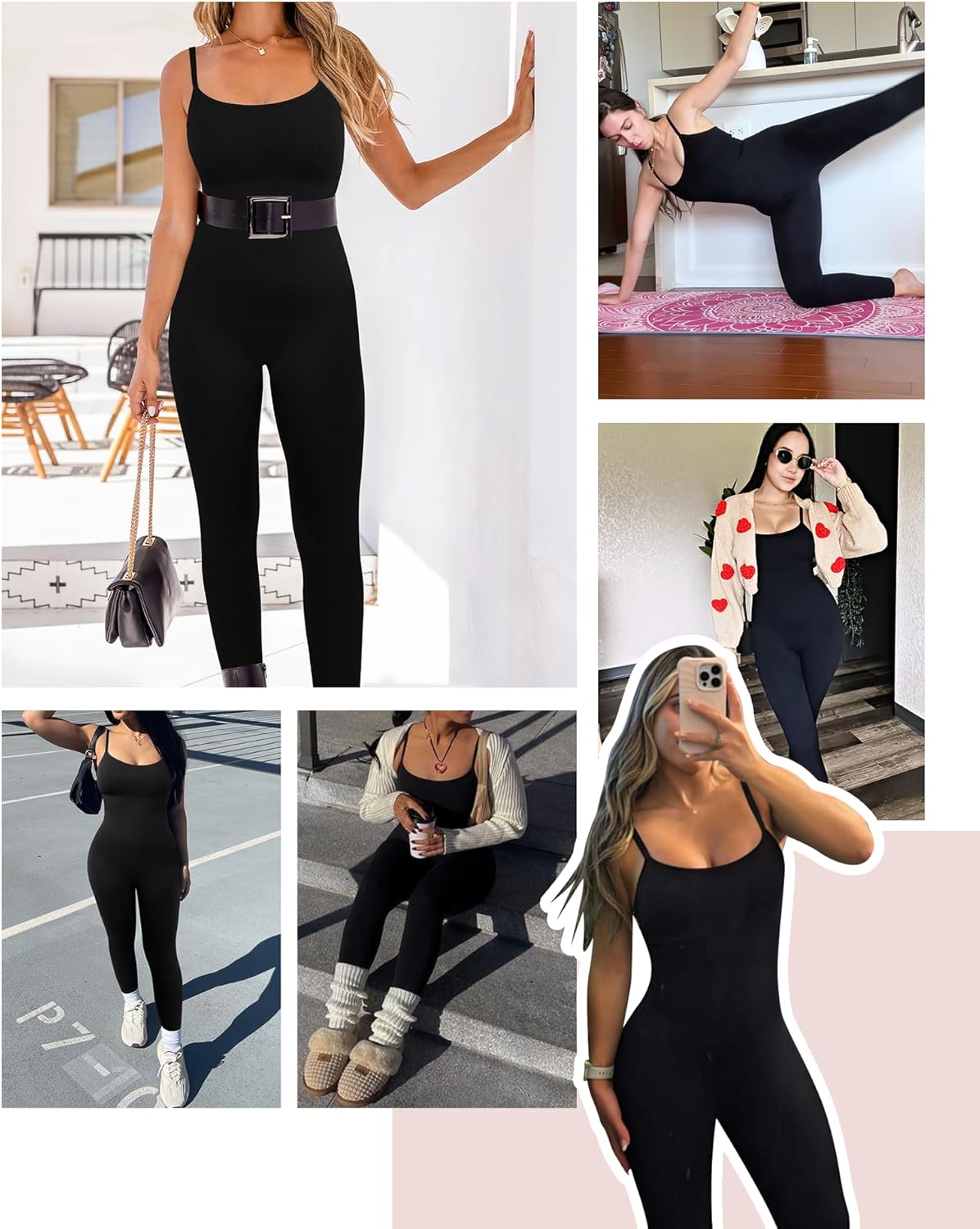 FeelinGirl Plus Size Tummy Control Jumpsuits for One Piece Ribbed Fabric With Stretch Women Workout Romper Seamless - Image 2