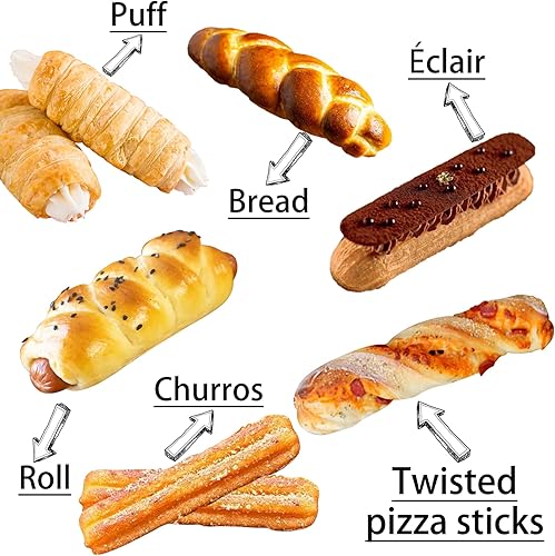 Miniatura 4 de Pan para hornear baguette pan perforado Eclair hojas de malla molde de silicona barra rectangular 15.7x11.8x1.3 in 10-cavidad por agujero