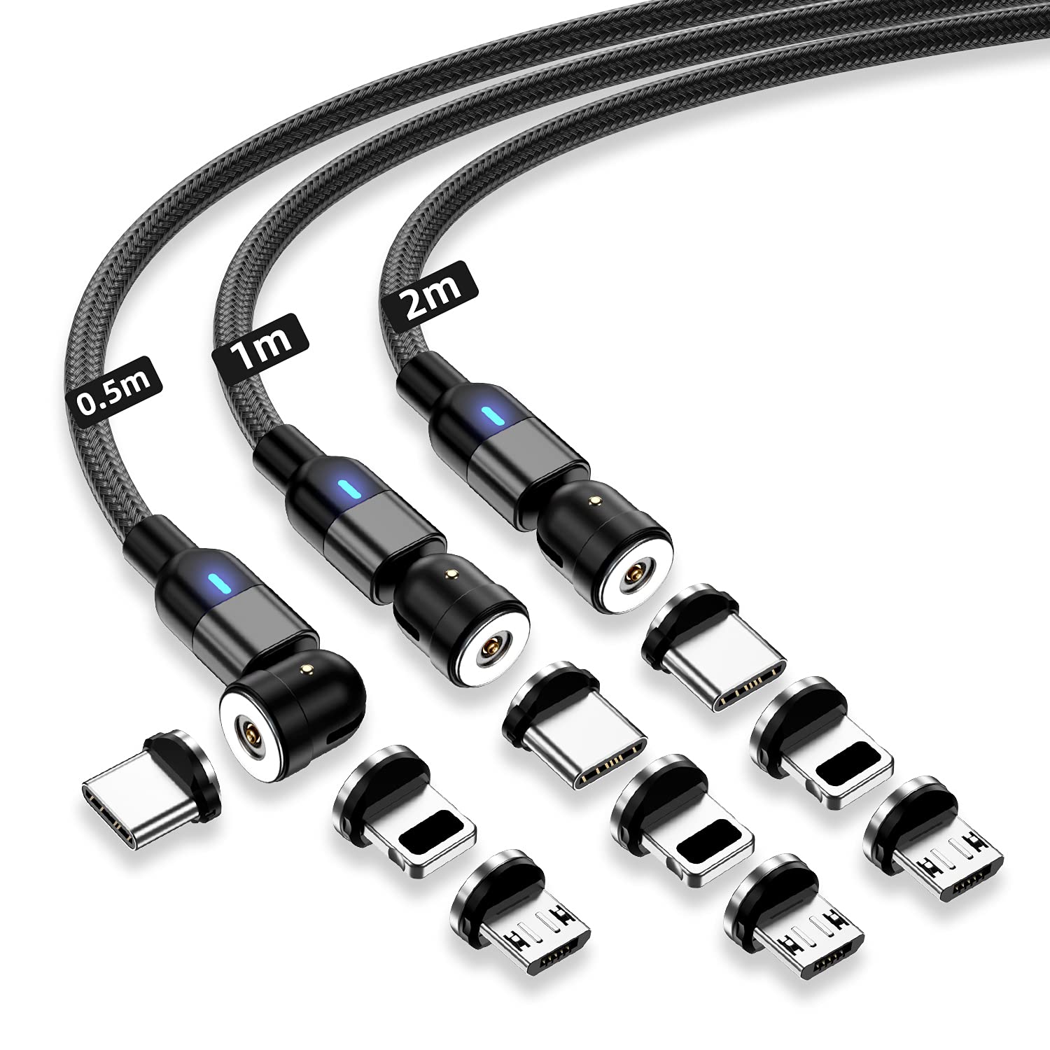 USB C Adapter 360 Rotating Strong Phone Cable...