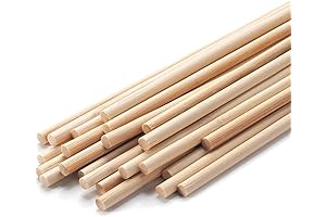 1/4 x 17.5 Inch Wooden Dowels for Crafts - 25 PCS