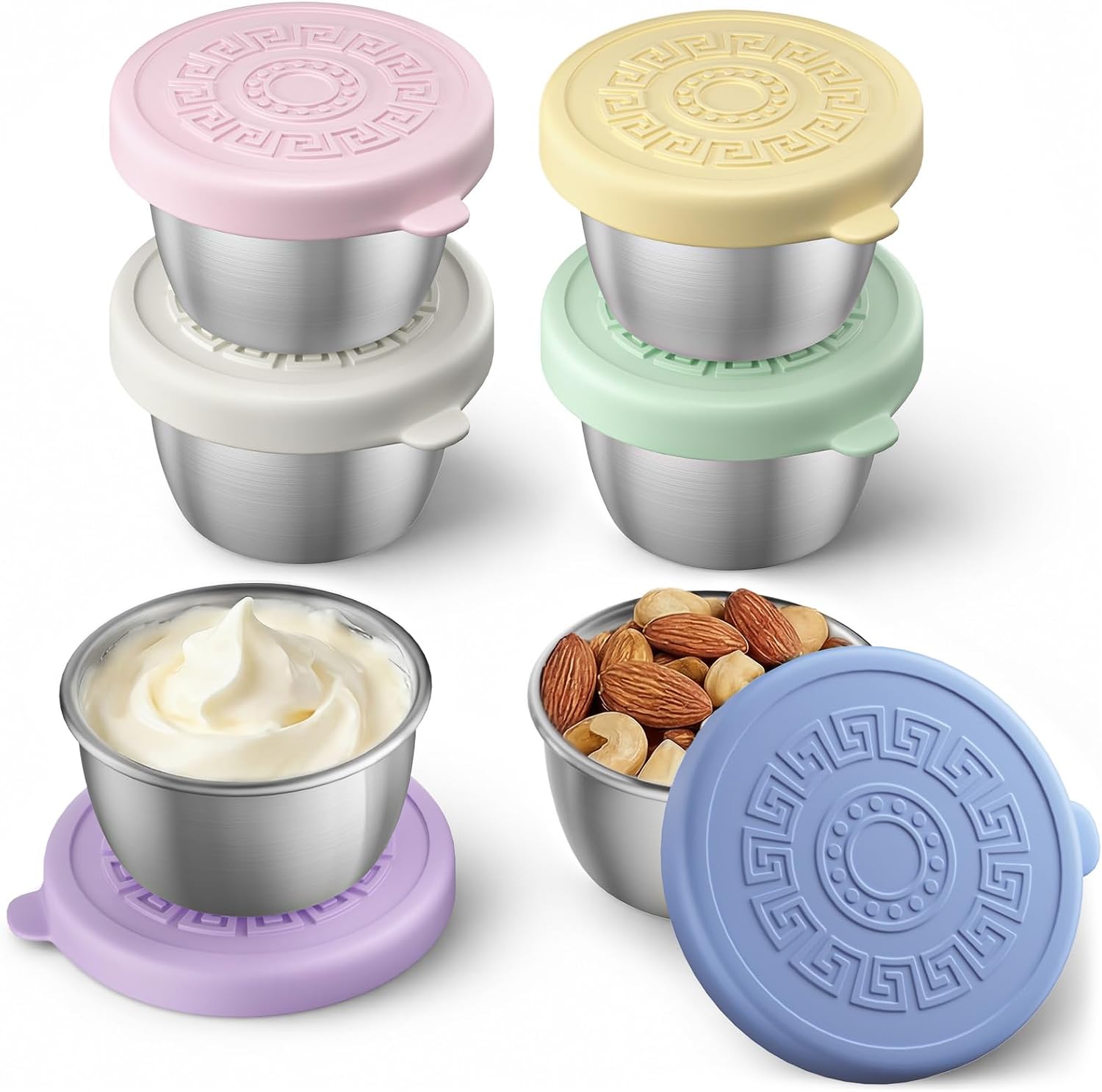 12 Pack Sauce Containers, 1.6 Oz Leakproof Sauce Cups with Lids