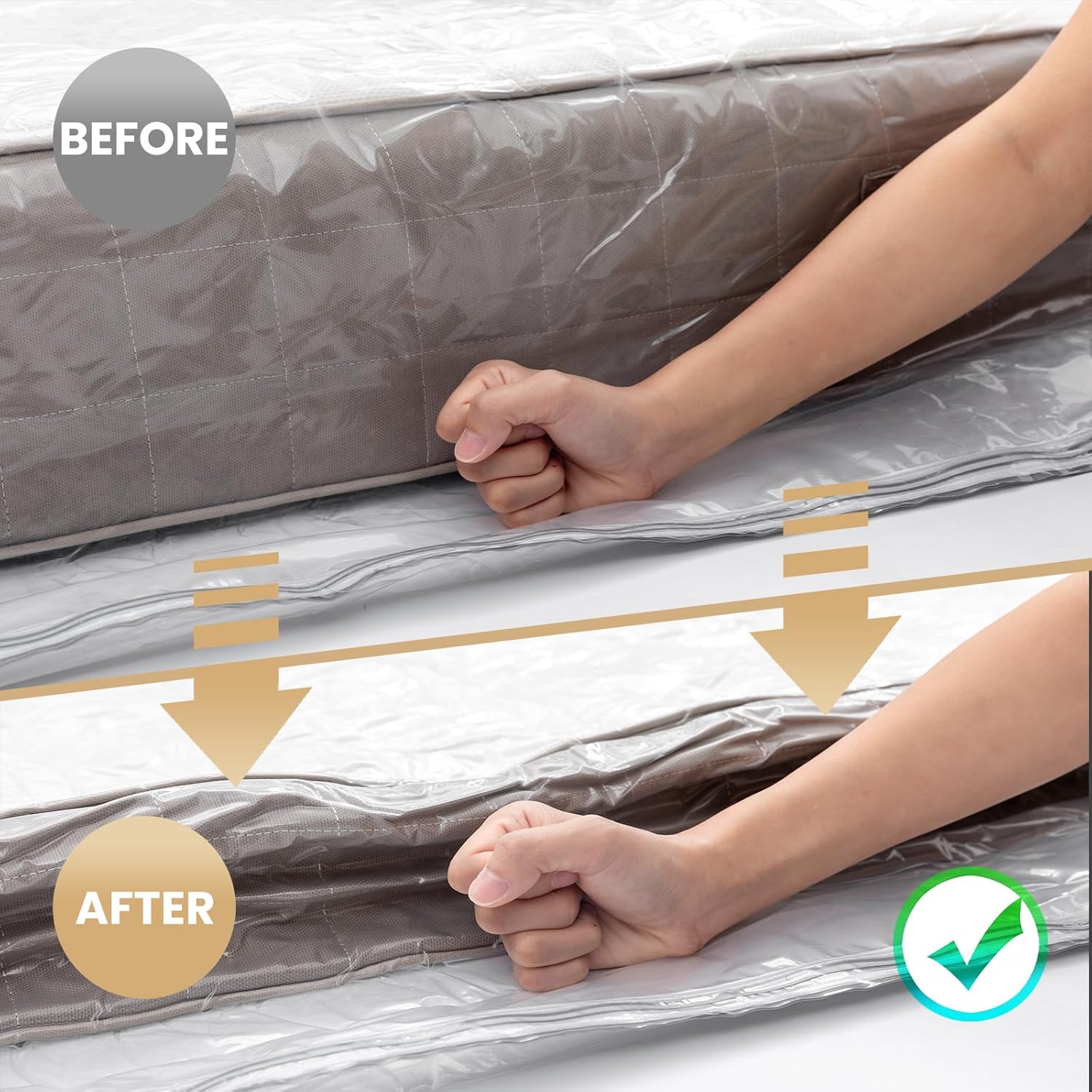 TAILI Mattress Vacuum Bag, King/Califonia King Mattress Vacuum Storage Bag with 4 Straps, Sealable Bag for Memory Foam, Latex, Easy Moving, Transport and Storage