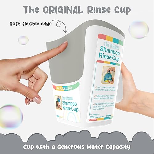Miniatura 12 de Taza de enjuague de champú para niños | Cubo de baño para bebés | Cubo de enjuague para bebés sin lágrimas - Tres opciones de color Azul,Blanco/