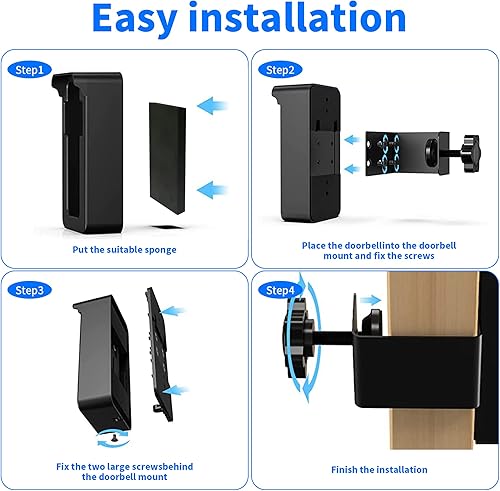 Miniatura 6 de Soporte para timbre de puerta, soporte de cámara con anillo, soporte de timbre de video parpadeante mejorado compatible con timbre de video Ring 433