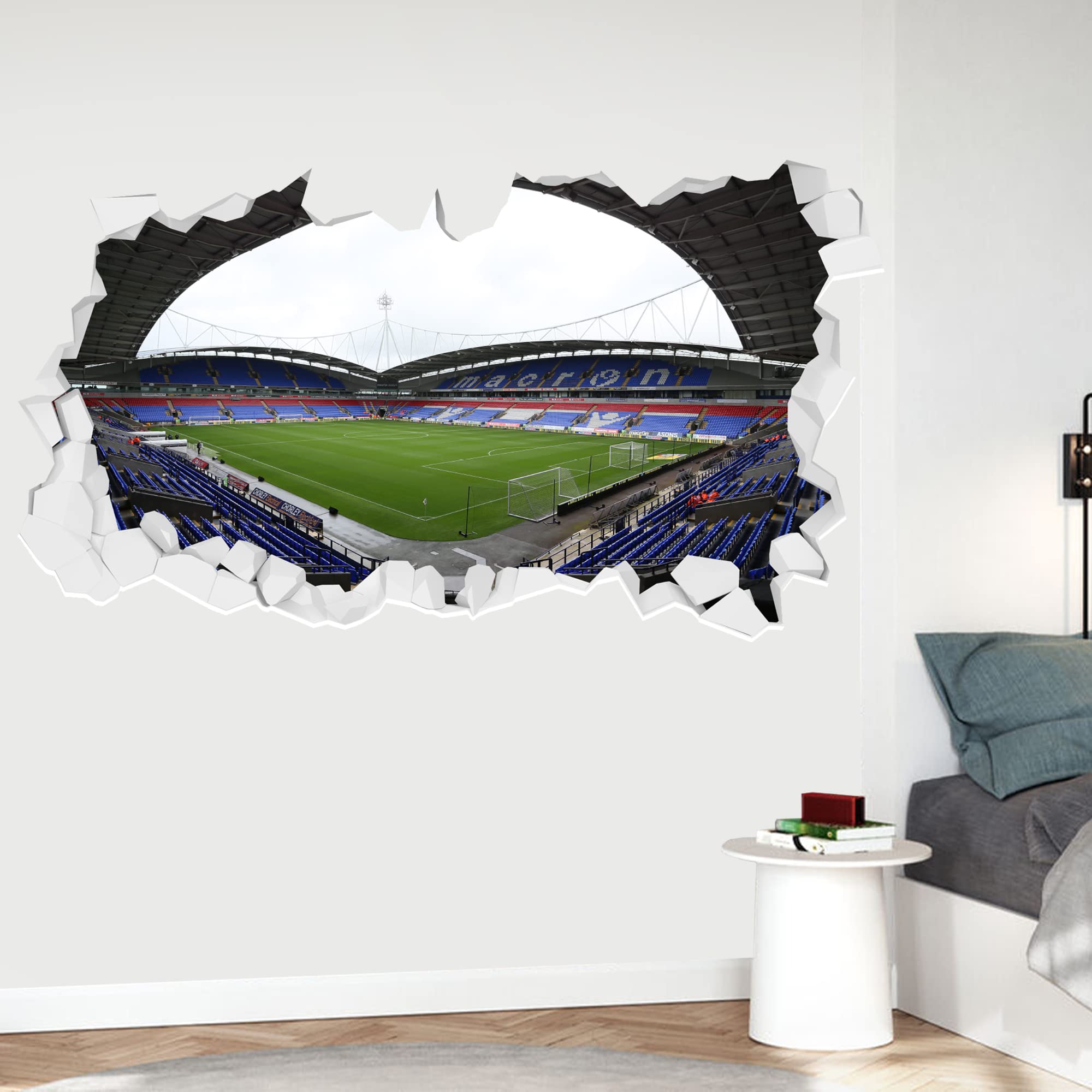 Beautiful Game Bolton Wanderers Football Club Official Stadium Broken Wall Sticker (60cm width x 30cm height)