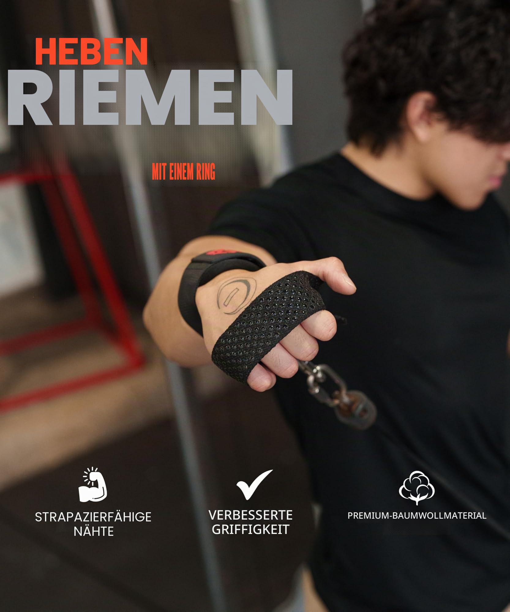 Ekkovision Gewichthebergurte mit D-Ring mit Manschette, sichere Passform, verbesserter Halt, schwarzes Nylon, Fitnesstraining
