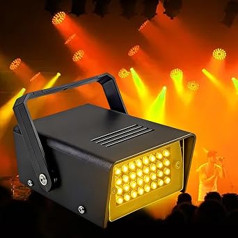 32 Led Strobe Lights Mini Strobe Light Adjustable Flashing Light Halloween Outdoor Strobe Light Machine for Party（2 pcs Warm Light） [Energy Class D]