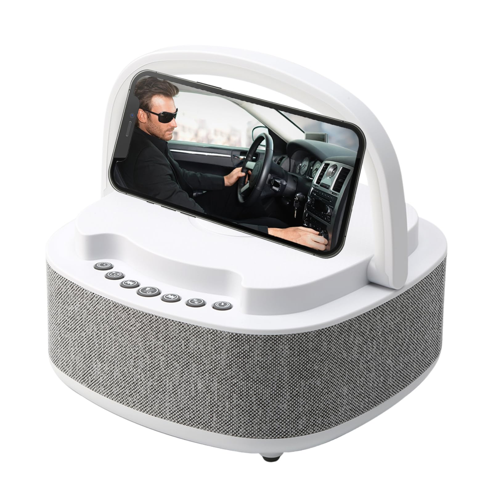 Sveglia digitale con caricatore wireless 15 W, altoparlante Bluetooth, radio FM, camera da letto, soggiorno, ufficio