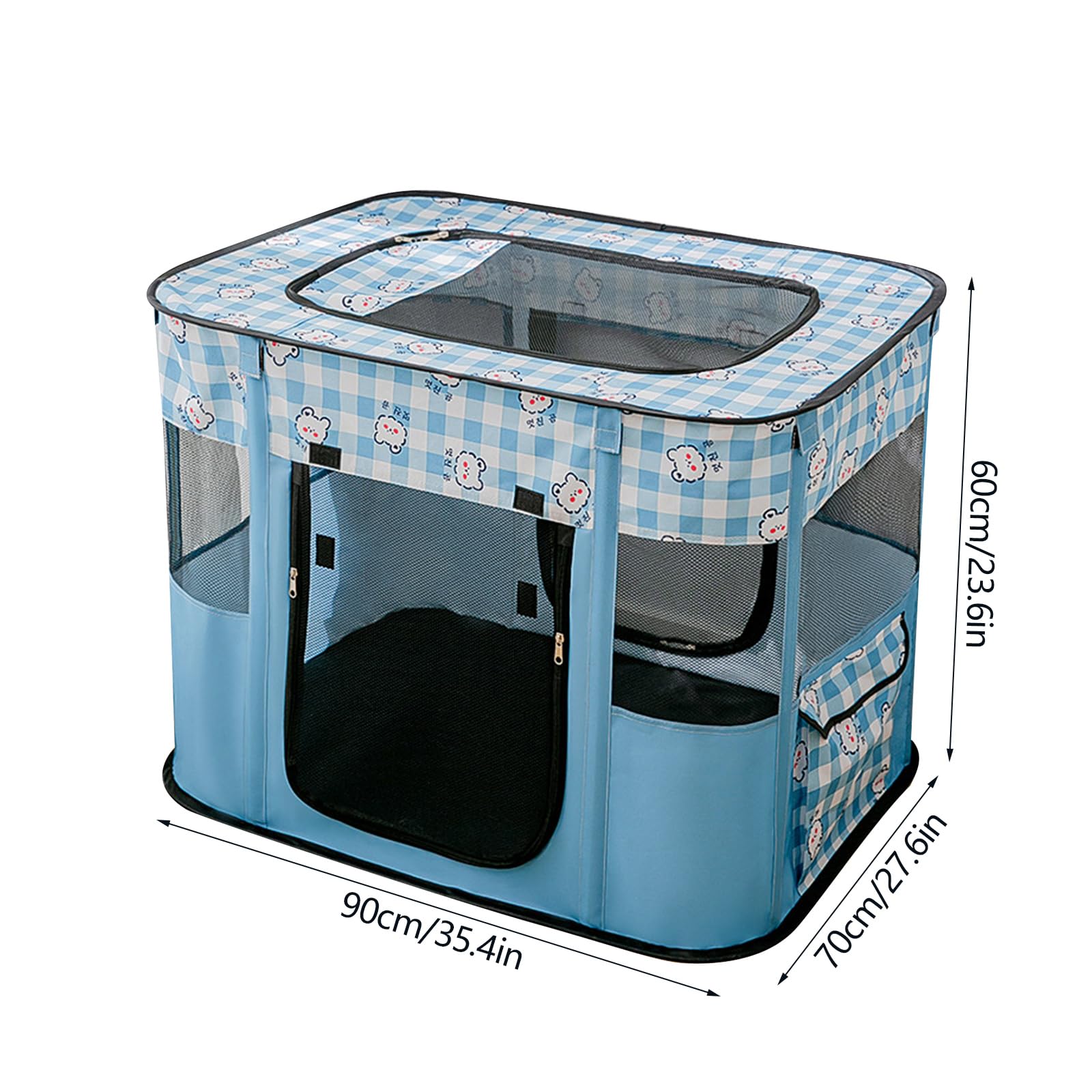 Mascota con puerta y techo para perros pequeños, corral de ejercicio para gatos, sala de parto para gatos de interior y otros pequeños