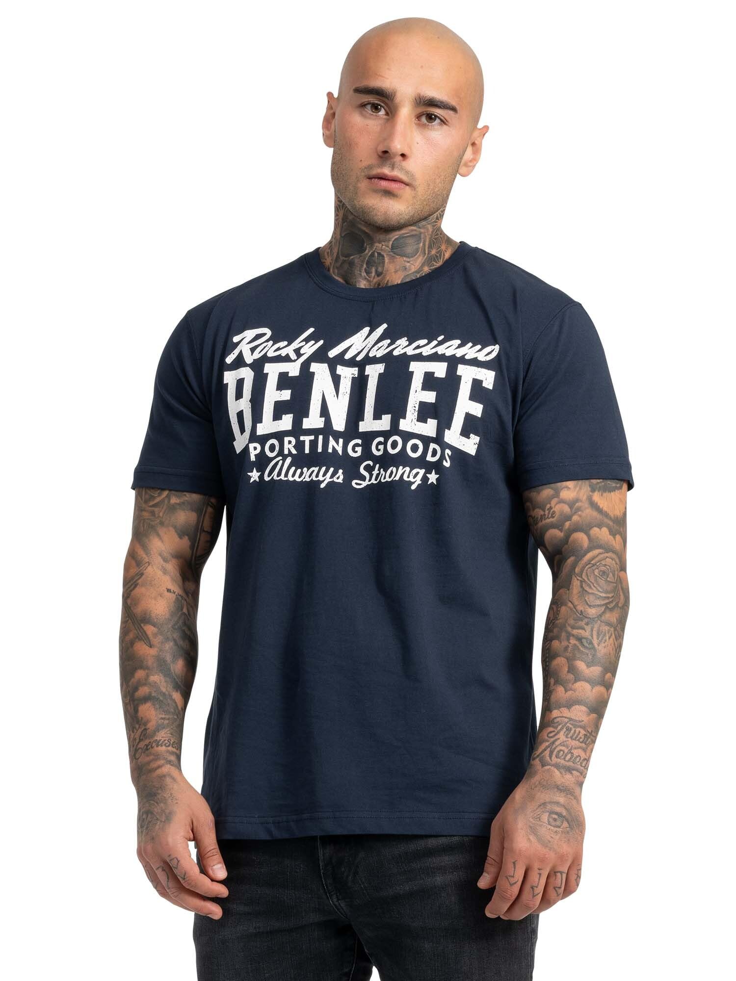 Ben Lee Rocky Marciano Men's Retro Logo Regular Fit T-Shirt - Dark Navy, Large