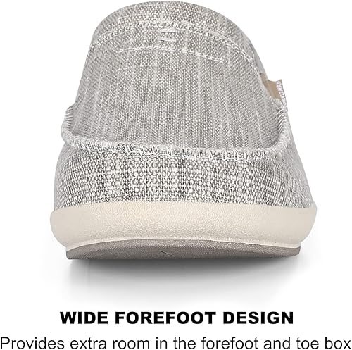 Miniatura 4 de Slip On Shoes for Men, Plantar Fasciitis Canvas Loafer Shoes with Arch Support, Orthopedic Casual Non Slip Mule Shoes with Rubber Sole