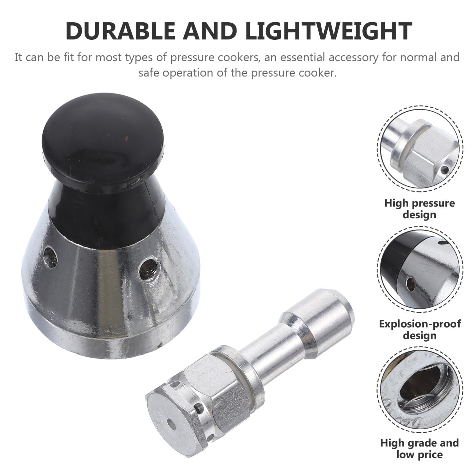 Valve d'autocuiseur Soupape de sécurité pour autocuiseur Valve de décharge Valve d'autocuiseur Jigger valve pour autocuiseur Remplacement pour montage Pièces et accessoires pour autocuiseurs en