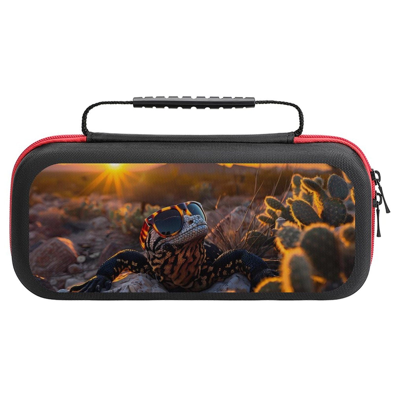 VOSERY Lizard With Sunglasses Sunset Case Compatible with Nintendo Switch Case Travel Carry Case Compatible with Switch Lite