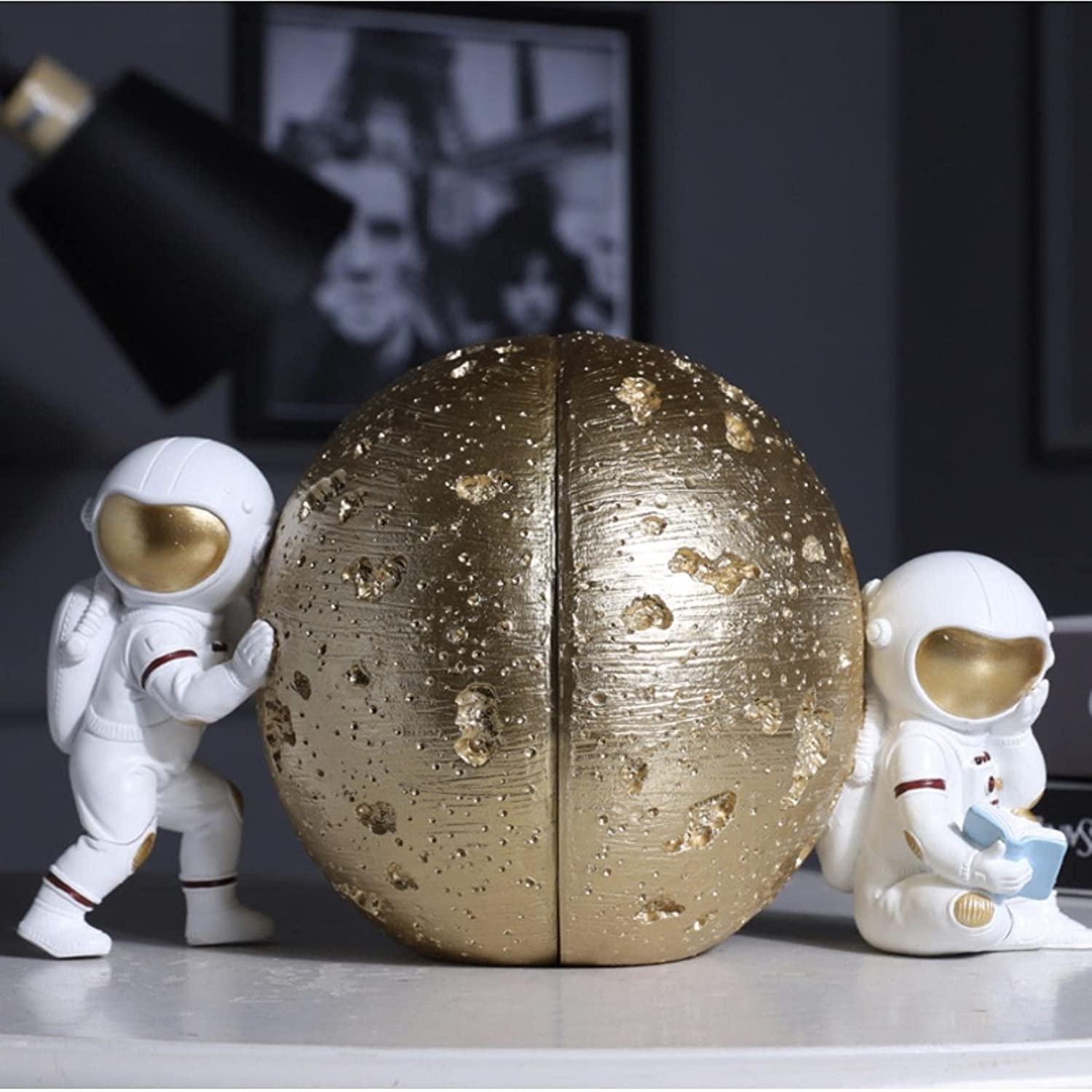 Set Di 2 Fermalibri Astronauta In Resina – Base Antiscivolo, 3,9x3,9x7,1 Pollici, Per Camerette, Ufficio E Libreria, Regalo Spaziale