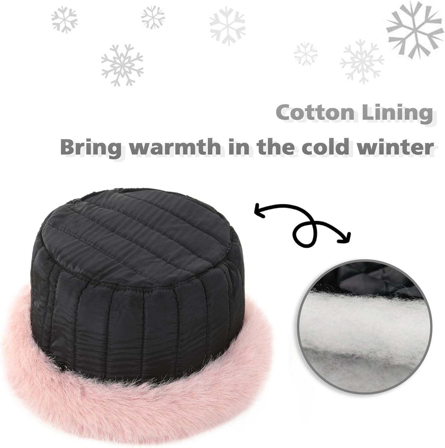 Winter Faux Fox Fur Hat for Women Beanie Skull Cap Furry Bucket Hat Ushanka Cossack Russian Style - Image 6