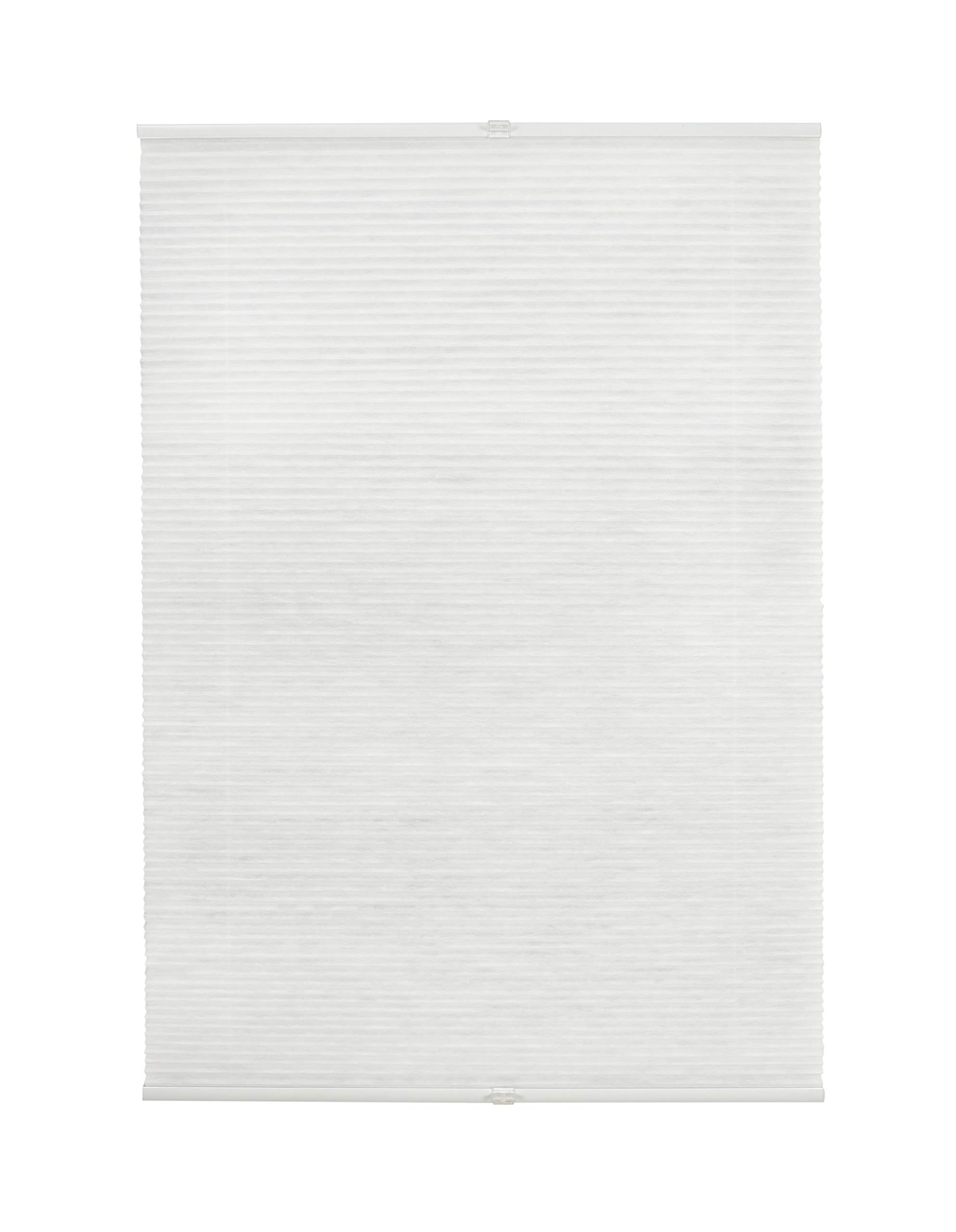Wabenplissee Klemmfix Plissee verspannt, Klemmträger ohne Bohren für Fenster und Türen, lichtschutz und Blickdicht, Sonnen-Schallschutz Weiss 120x130 cm