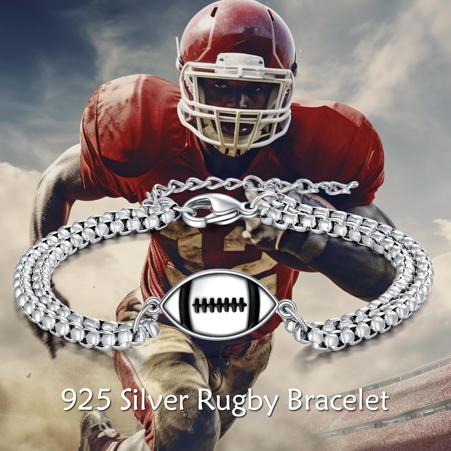 YFN Sport Bracelet Sterling Silver Sport Lover Gifts for Women Men