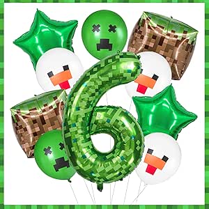 40 Inch Giant Green SSF20 Pixel Miner Theme Foil Balloons Large MIning 6 Balloons Party Balloons Birthday Party Decorations Supplies 0 9 Available Ki