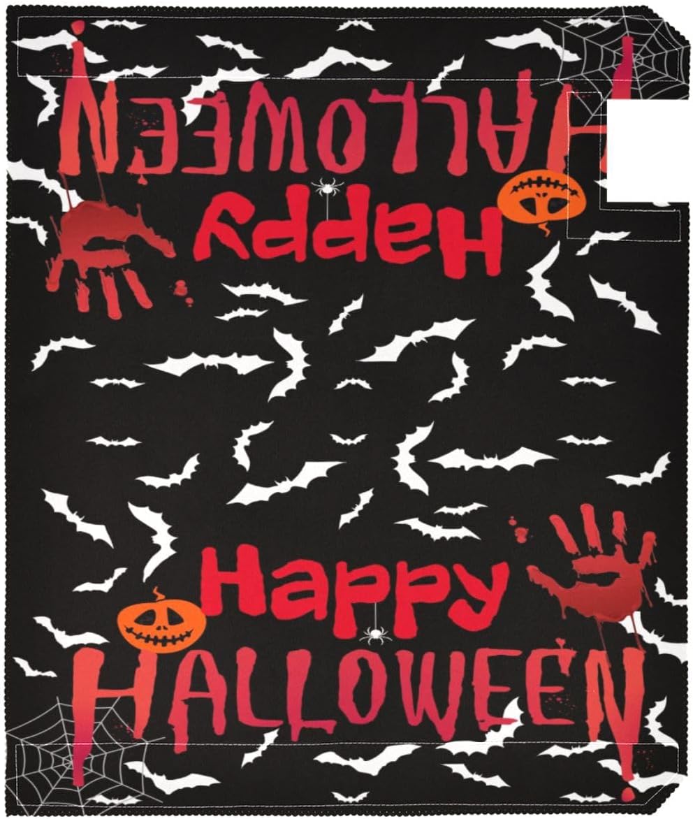 Wamika Happy Halloween Black Bat Mailbox Cover Magnetic Spooky Bloody Hand Palm Ghost Mailbox Covers Large Size Garden Yard Post Wraps Letter Box Cover Creepy Decorations 25" L x 21" W