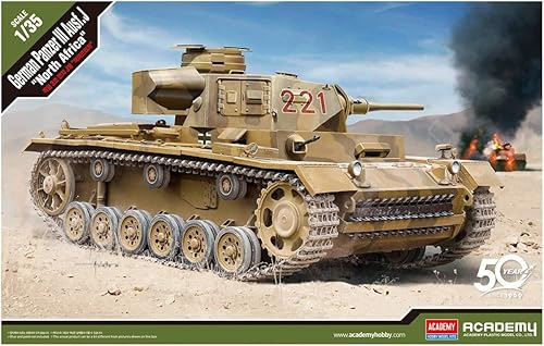 Miniatura 6 de Academy 135 German Tank III AUSF.J North Africa #13531 Kits de modelos de hobby