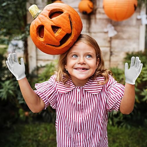 Miniatura 5 de NZKNP White Kids Cotton Gloves,Costume Girls Boys kids Gloves For Halloween,(4 Pairs) Kids White Cotton Gloves For Party