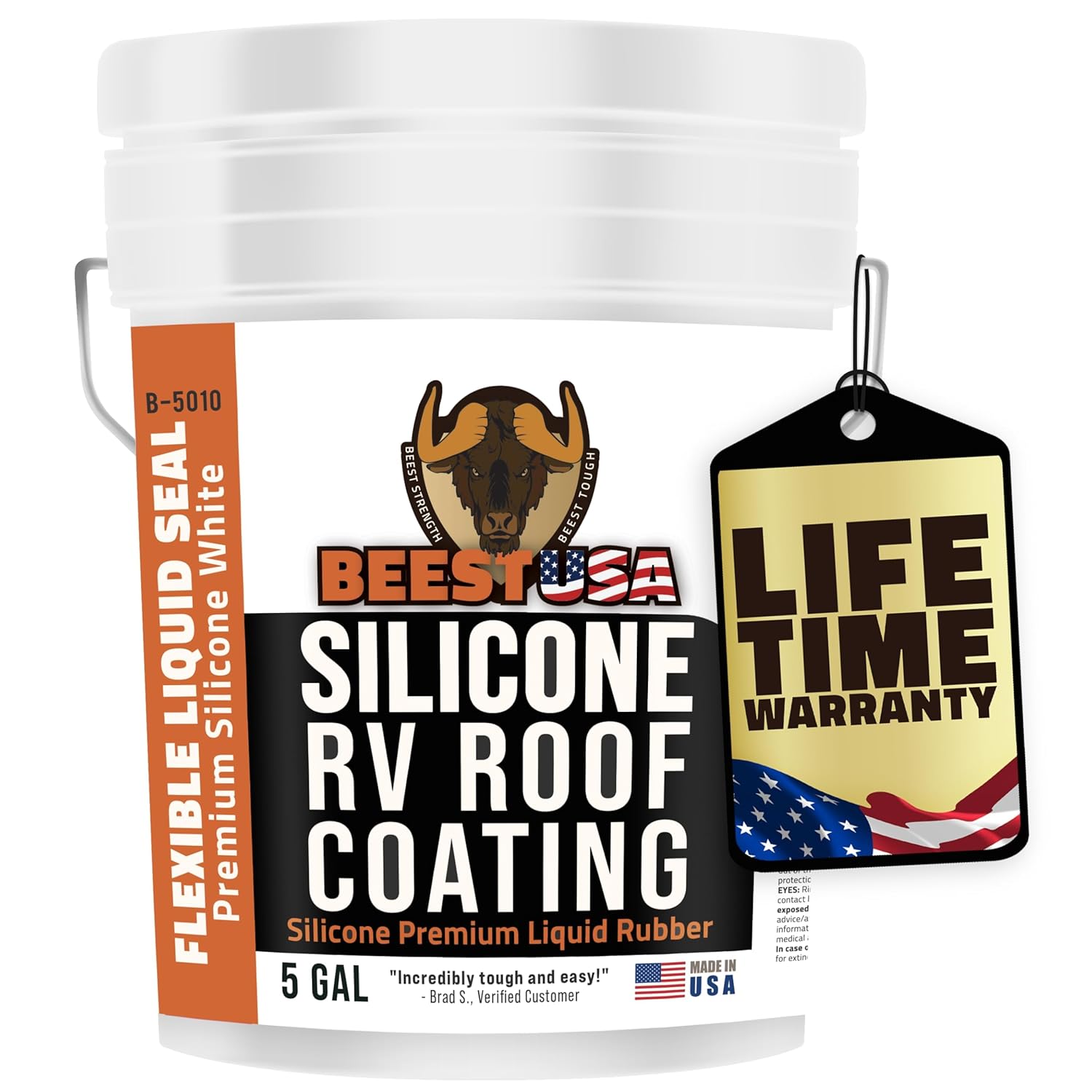 BEEST RV Roof Sealant White (Silicone Liquid Rubber Coating) 5Gal & Multi-Purpose Primer, EPDM Coating 1Gal & RV Roof Cleaner (Super Concentrate Cleaner) 32oz