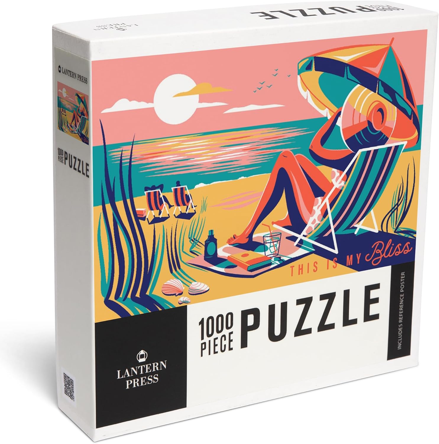 "Lantern Press Woman at The Beach, This is My Bliss, 1000 Piece Jigsaw Puzzle for Adults, Made in USA with Reference Poster"