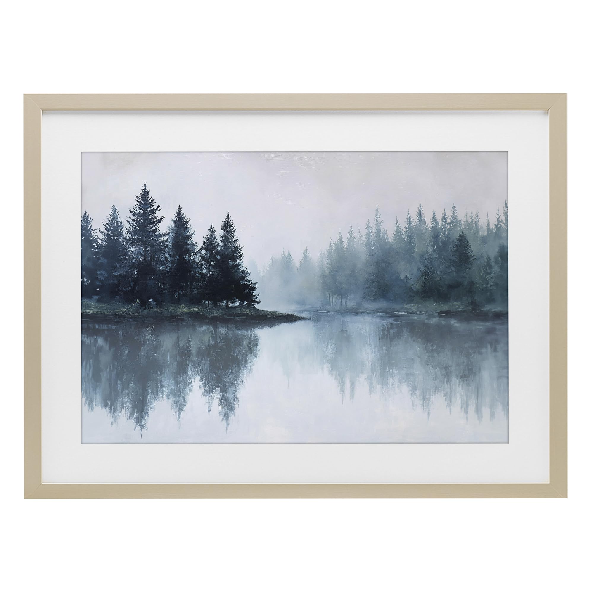 'Indigo Tree Reflections'| Framed Print Under Glass