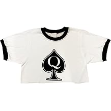 Queen of Spades QoS Cropped V-Neck Ringer